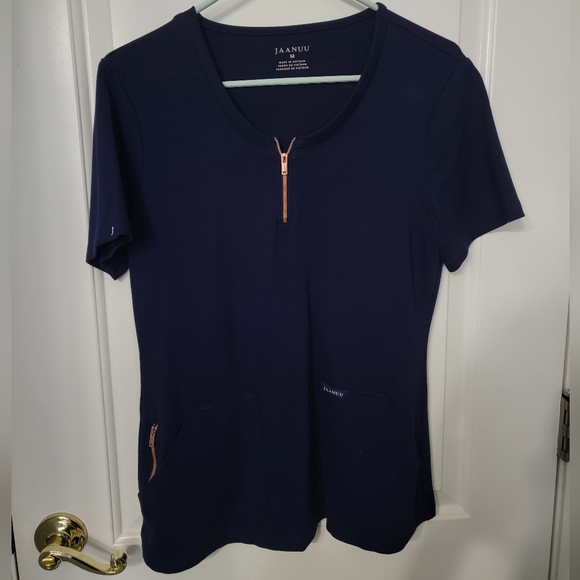 Jaanuu Quarter Zip Scrub Top - Picture 2 of 4